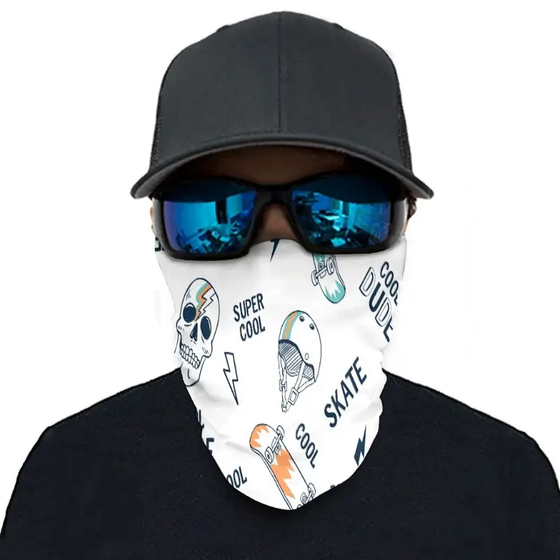 

Cool Skate Skull 12 in 1 Seamless Head Wrap Outdoor Magic Headbands for Music Festivals/Raves/Riding/Outdoors for Women Men