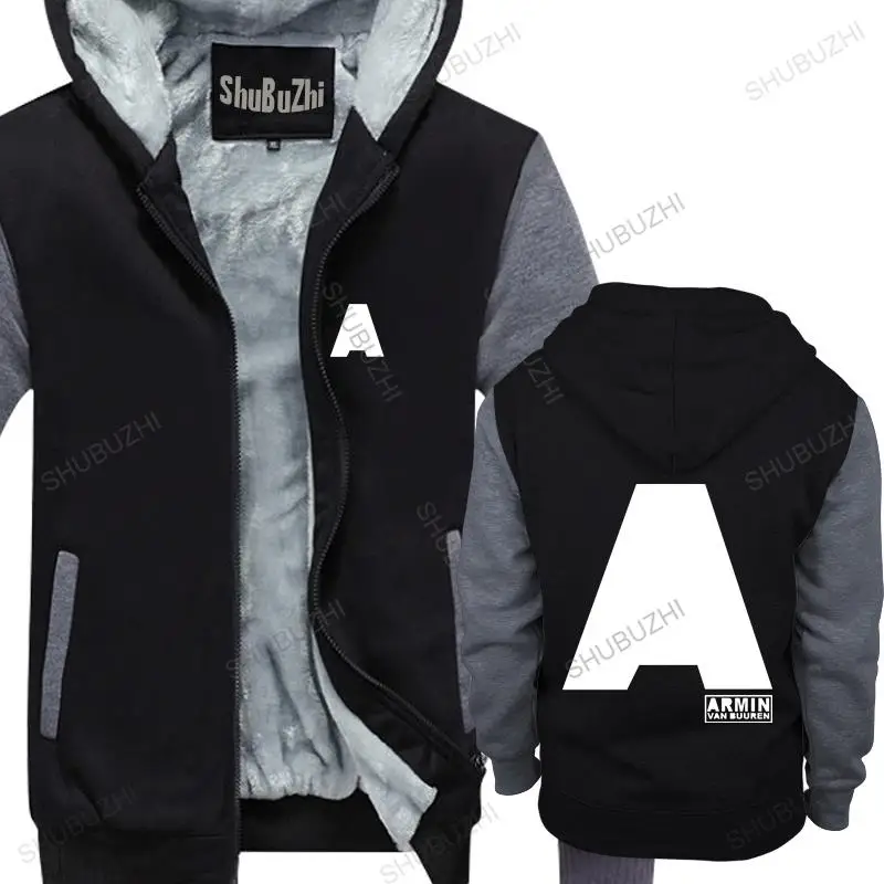 

men winter warm black hoody Armin Van Buuren male thick hoodies euro size fleece hoody male warm coat