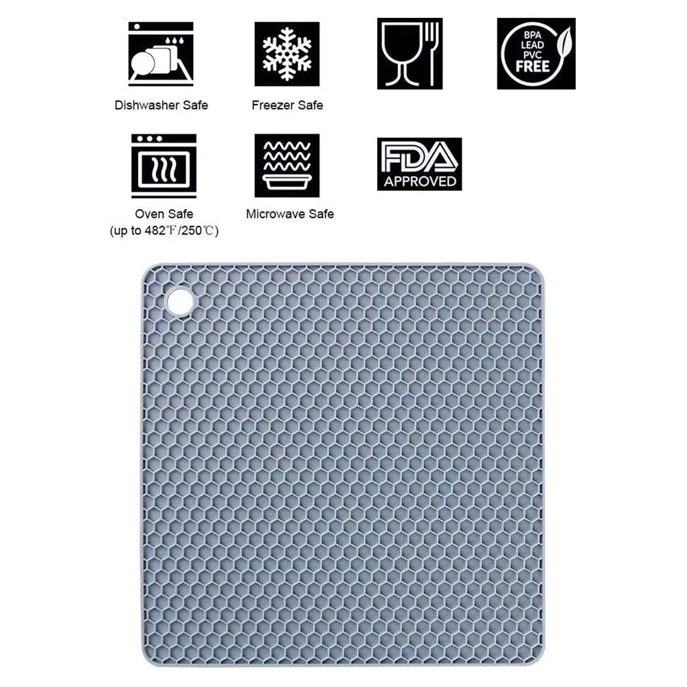 4 шт. Толстая силиконовая матовая подставка термостойкие держатели для горшков