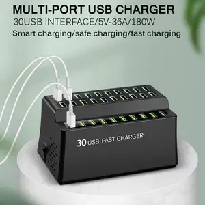 180w multi usb charger 30 port usb fast charger for iphone x 8 11 12 quick charge station carregador portatil for samsung s10 free global shipping