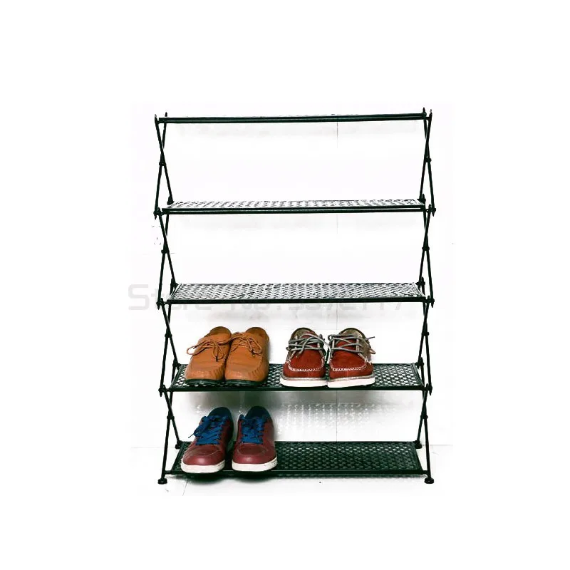 

Iron folding shoe rack home creative four five six layer storage multi-layer simple modern living room door shelf