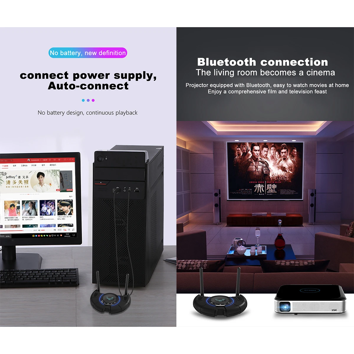 

Wireless Audio Adapter BT Audio Adapters 3.5mm AUX SPDIF Input Wireless Audio Transmitter Receiver Dropshipping