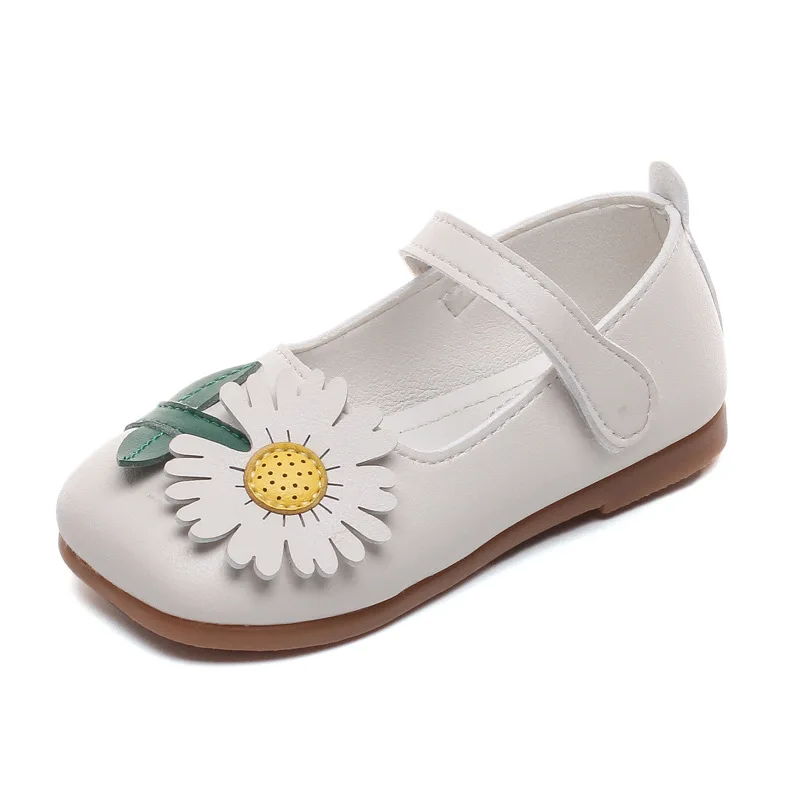 

Spring and Autumn New Girls Princess Shoes Girls Soft Sole Leather Shoes Flower Children's Shoes Casual Breathable Girls Flats