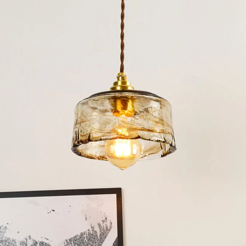 Винтажные подвессветильник светильники из золотого Витражного Стекла кухонные