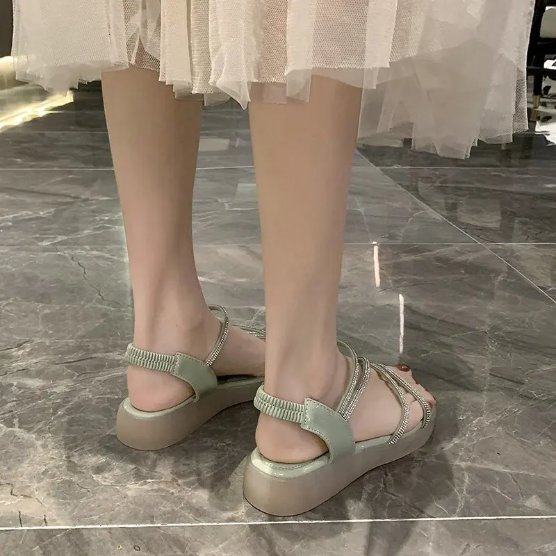 

Summer New PU Women's Sandals Fashion Comfortable Jelly Bottom Shoes Women Wedge Roma Style Ladies Shoes Sapatos Femininos 2021