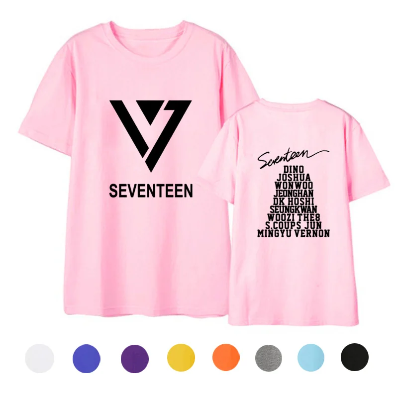 KPOP Seventeen футболка с коротким рукавом топы Джексон хип хоп Harajuku Топ футболки
