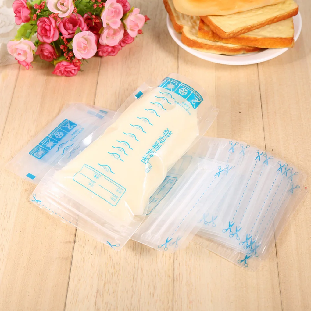 Alta Calidad 30 unids/set 250ml bolsas de almacenamiento de leche materna lactancia congelador almacenamiento bolsas bolsa-0