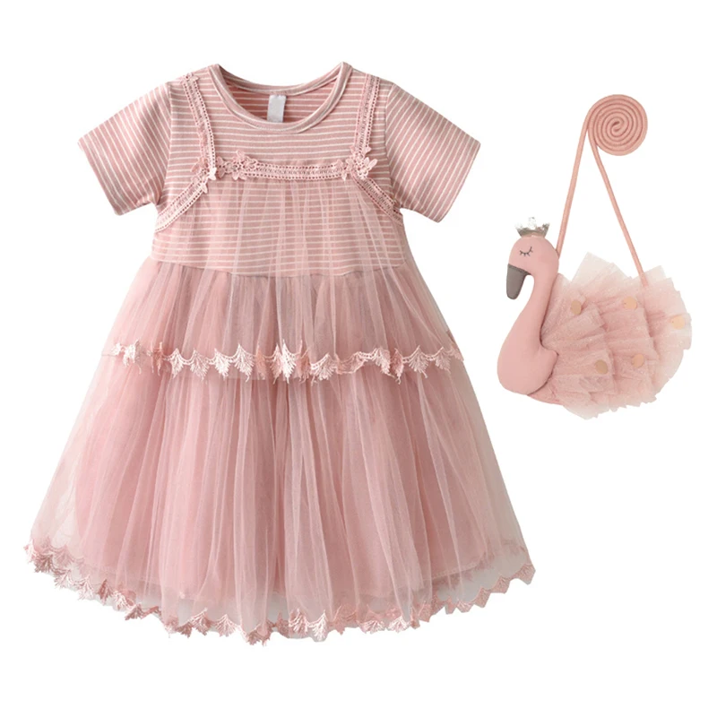 

New 2021 Kids Girl Dress Princess Lace Tulle Summer Clothing Gown Dress Up Formal Party Dress Costume For 1-6 Years