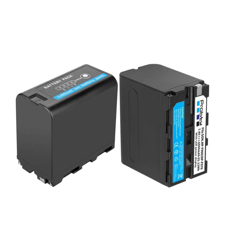 2 PCS 8800mAh NP-F970 NP F970 power display battery + LED USB dual charger suitable for SONY F930 F950 F770 F570 CCD-RV100 | Электроника