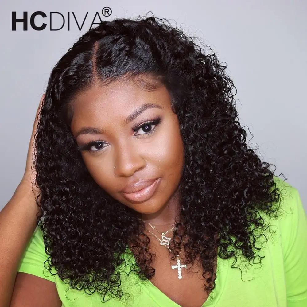 Короткий волнистый парик из натуральных волос Remy для женщин 13х4 кружевные