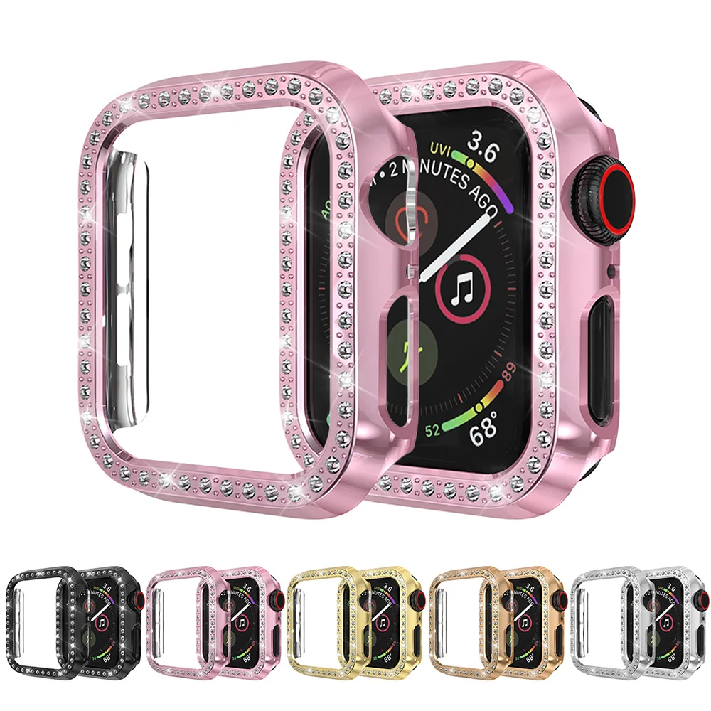 Чехол-бампер с алмазами Защитный чехол для Apple Watch серии 1 2 3 ремешок 38 мм 42 Чехлы