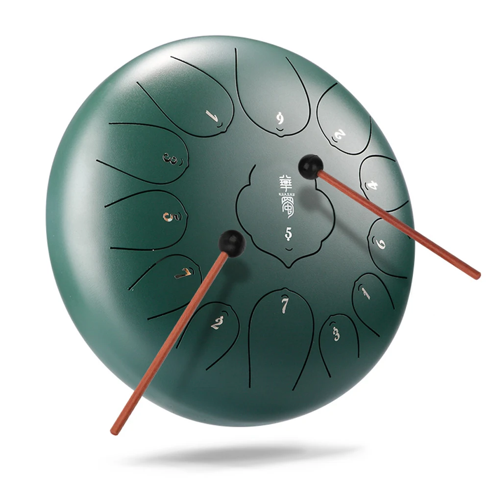 

12 inch 13-Tone Steel Tongue Drum Mini Hand Pan Drums with Drumsticks Protable Percussion Instruments for yoga practice