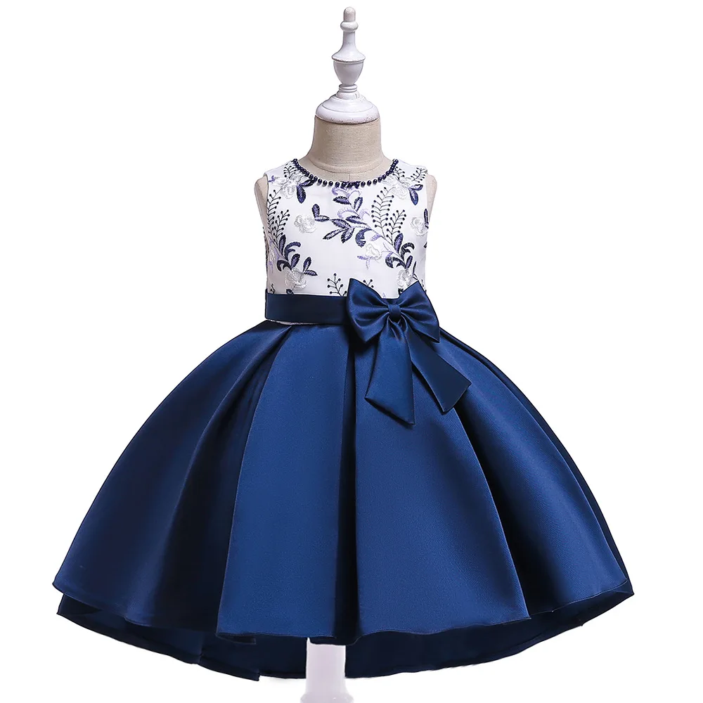 

2021 Fashion Baby Flower Girl Princess Dresses Summer Embroidery Kids Clothes Wedding Birthday Party Children Costumes Dress