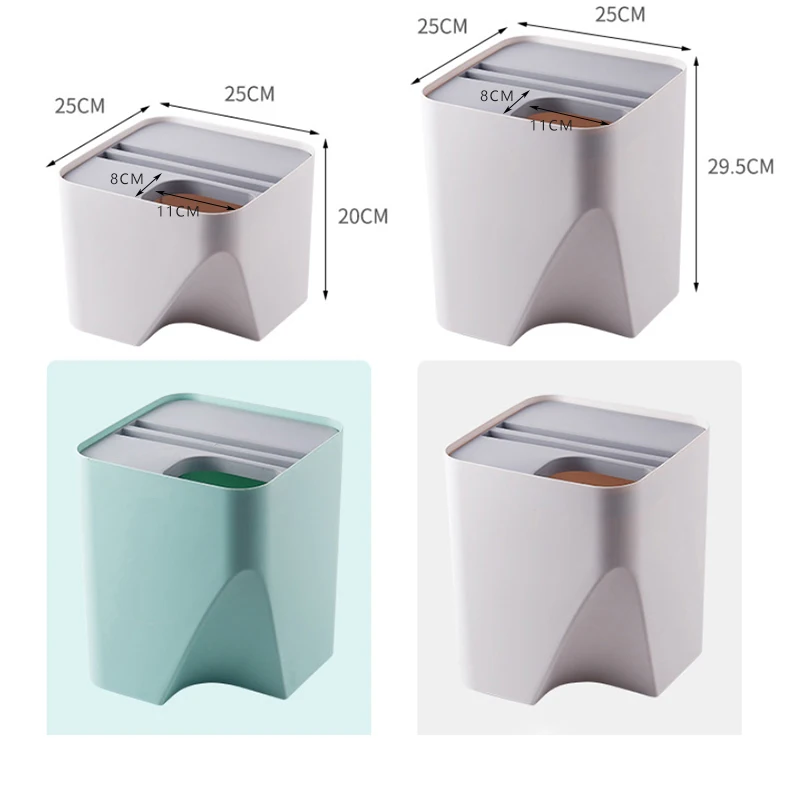 

Trash Can Recycle Bin Stacked Sorting Trash Bin Household Dry And Wet Separation Waste Bin Rubbish Bin for Bathroom 1pc Kitchen