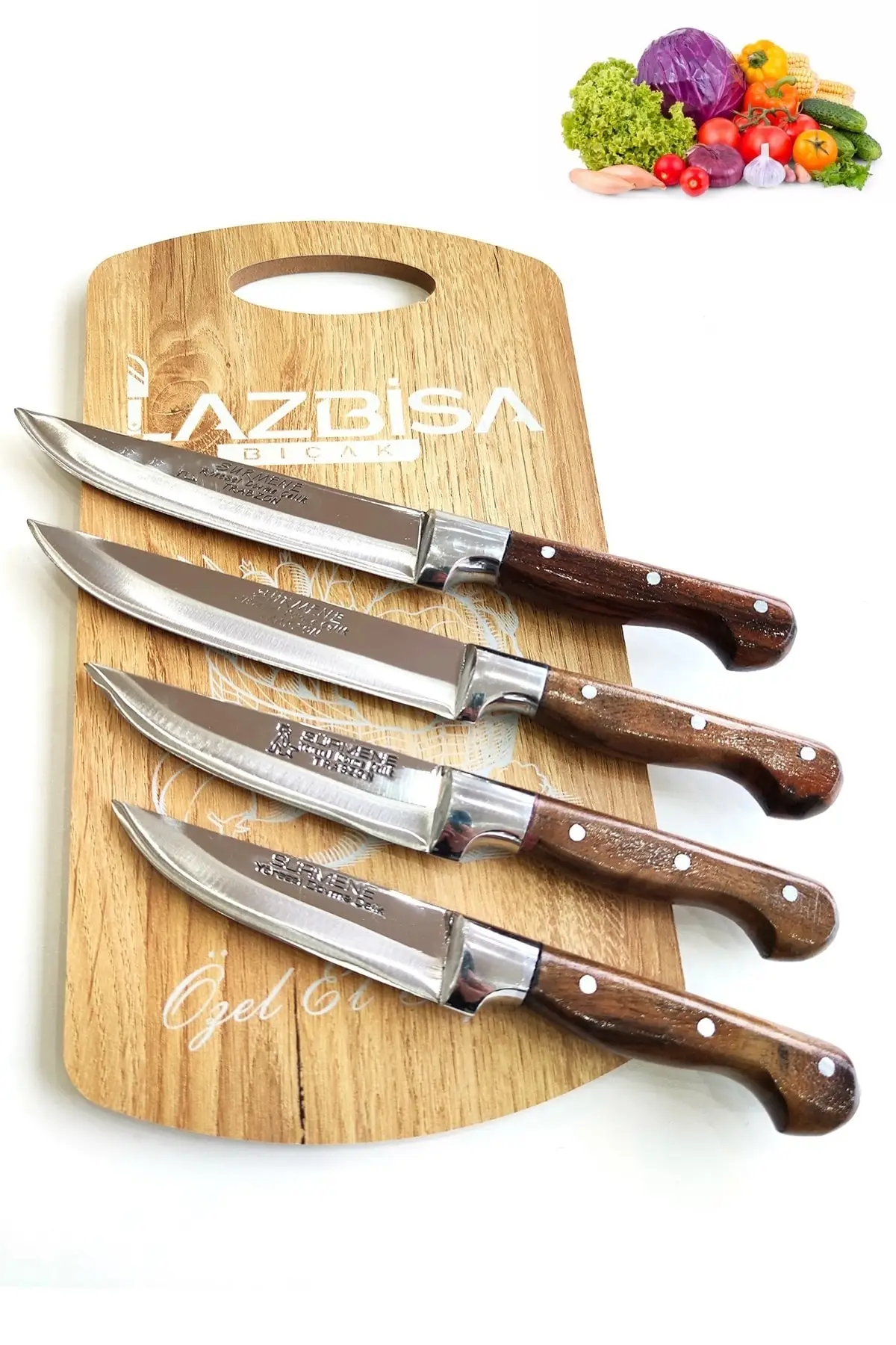 

Very Sharp Professional 4 PCS Kitchen Knife Set Meat Bread Vegetable Fruit Chef's Choice Cutter Blade Cafe Restaurant Home