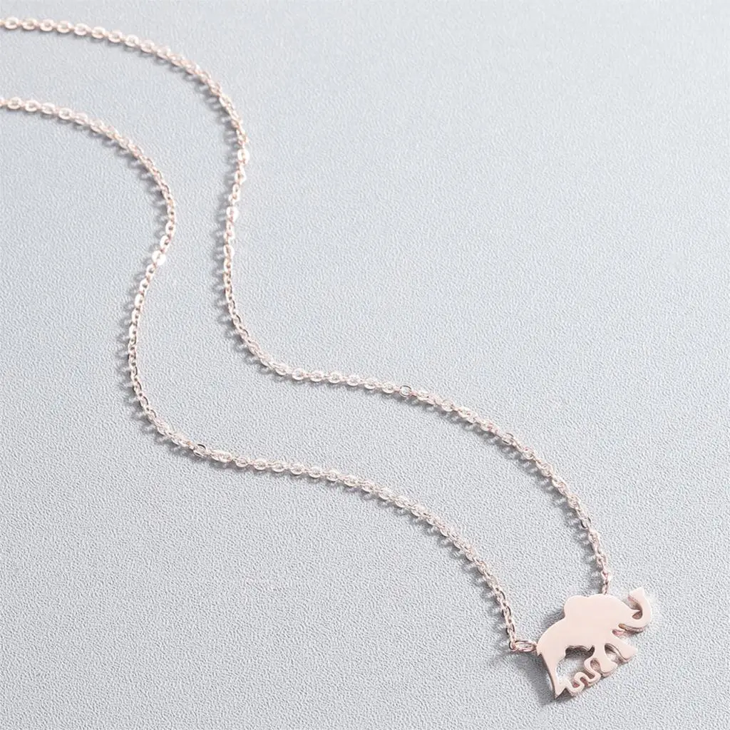 Ожерелье Kinitial с подвеской в виде африканского дикой природы слона рассвет