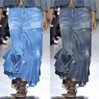 Женская винтажная джинсовая юбка YICIYA, летняя юбка в европейском и американском уличном стиле, повседневная элегантная джинсовая юбка с высокой талией, 2021
