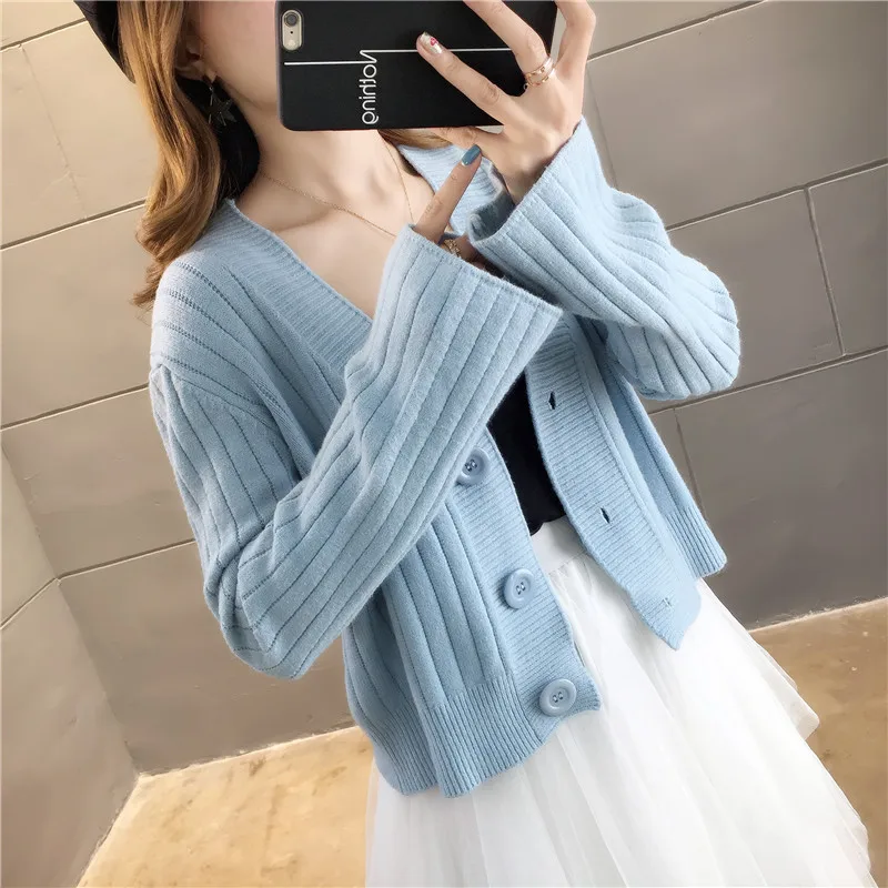 

JCHB 2021 Woman Sweaters Short Female Cardigan Knitted Korean Cardigans for Women Spring Autumn Clothes Ropa De Mujer Pph2370