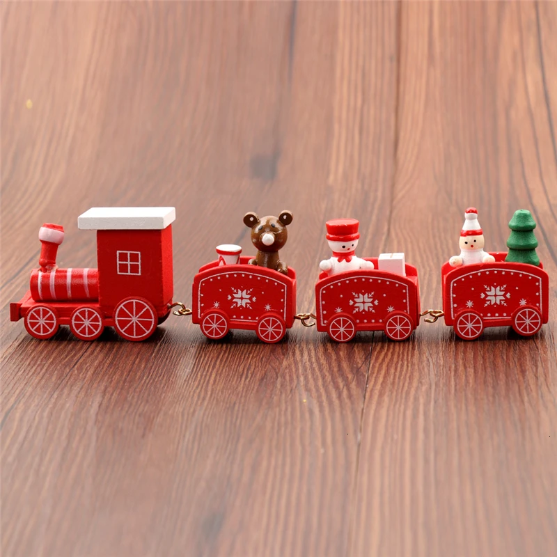 

New Christmas Train with Santa/Bear Christmas Kid Toys Toxin Decoration New Year Family License Wood Christmas Decoration