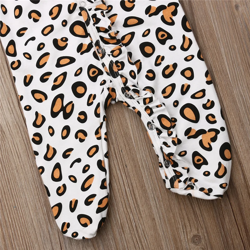 

Newborn Infant Baby Boy Girl Leopard Cotton Romper Jumpsuit Clothes Set toddler baby girl boy summer romper set with headband