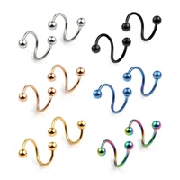 16g stainless steel twist ear plug earring spiral helix stud lip ring body piercing jewelry 8mm 10mm