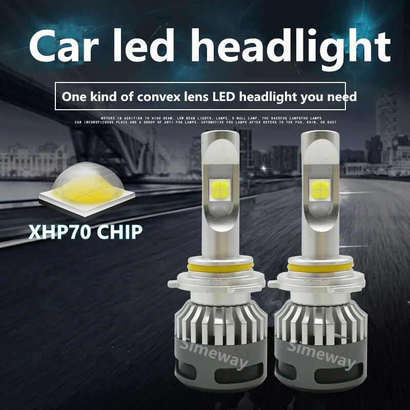 2 шт. H4 H7 светодиодный 9005/HB3 9006/HB4 H13 фары лампы 110 Вт 12000LM Автомобильные дальнего