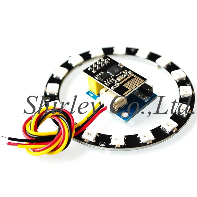

Светодиодный контроллер ESP8266 ESP 01 RGB, адаптер Wi-Fi, модуль для Arduino IDE WS2812B 5050, 16 бит светильник вое кольцо, Рождественский разъем «сделай сам»