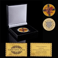 euro france bretagne area au pays ou dregor gold plated dragon crown collectible euro coin w luxury box display