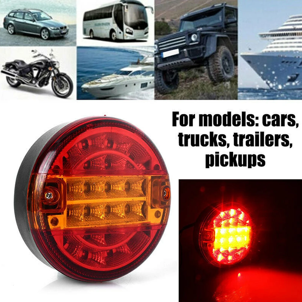 

4 Inch 20LED Boats Turn Signal Strobe Flash Warning Light Round Taillights For Truck Multipurpose Indicator Lamp Universal