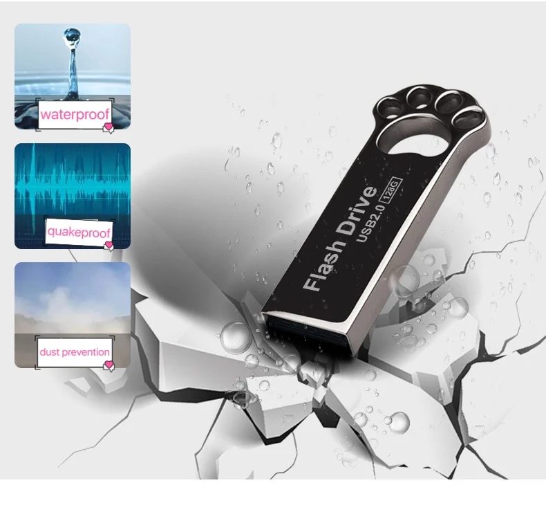 Металлический флеш накопитель в виде кошачьей лапы 2 0 ГБ 32 64 16 высокоскоростной Usb