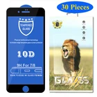 Изогнутое закаленное стекло 10D для iPhone 13 Pro Max 12 Mini 11 XS XR X 8 7 6 Plus SE, 30 шт., в розничной коробке