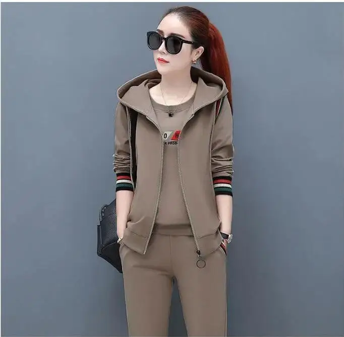 

Autumn Women's tracksuit women coat+pants+hoodie 3 piece set sport suit for fitness Woman tracksuit Sportswear chandal mujer