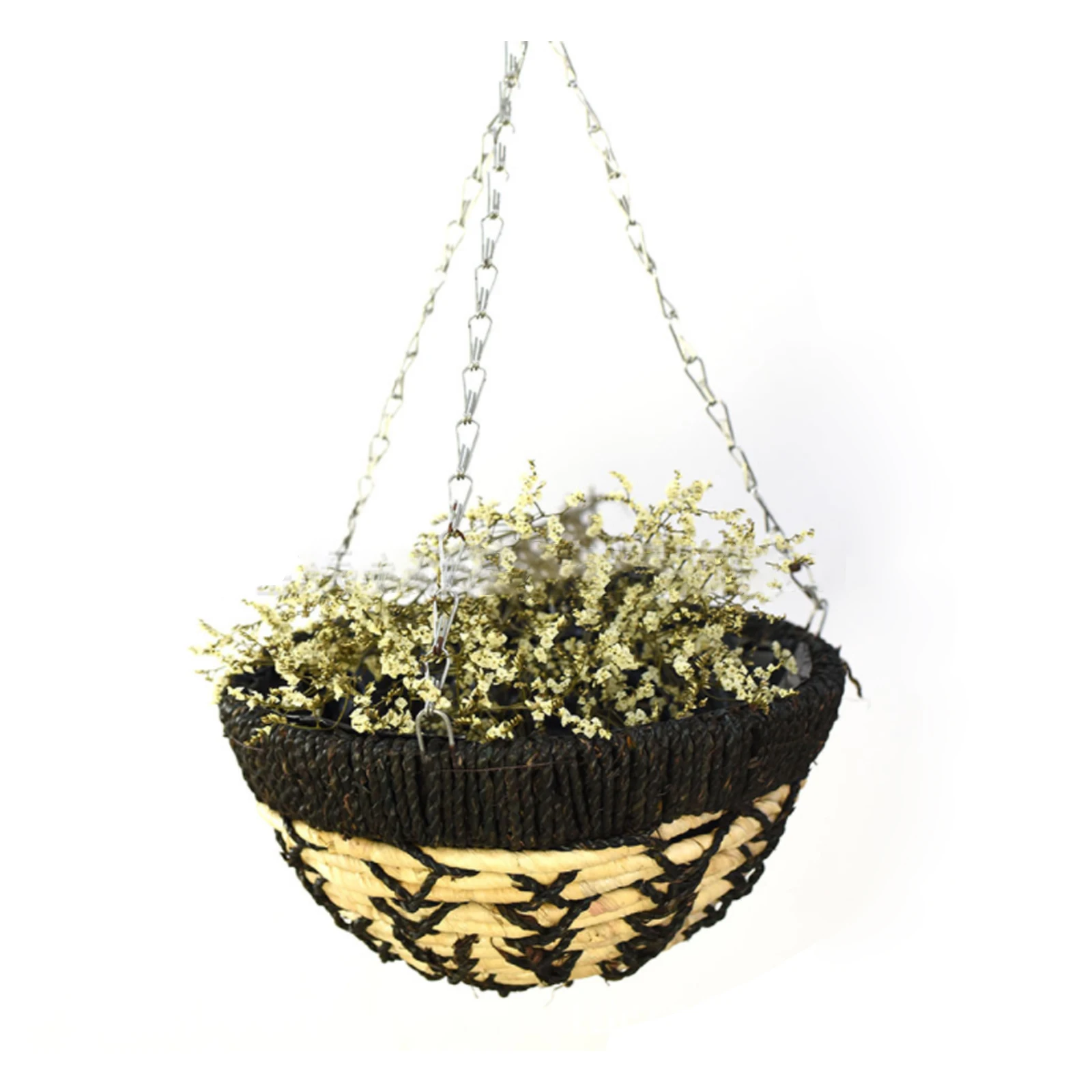 

Натуральная плетеная подвесная корзина, горшки, декоративные цветы ручной работы, плетеные домашние садовые комнатные и уличные корзины, к...