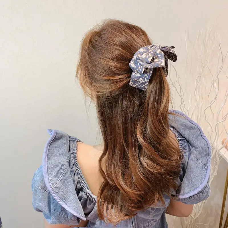 Заколка для волос женская вертикальная с бантом Зажим Шпилька |