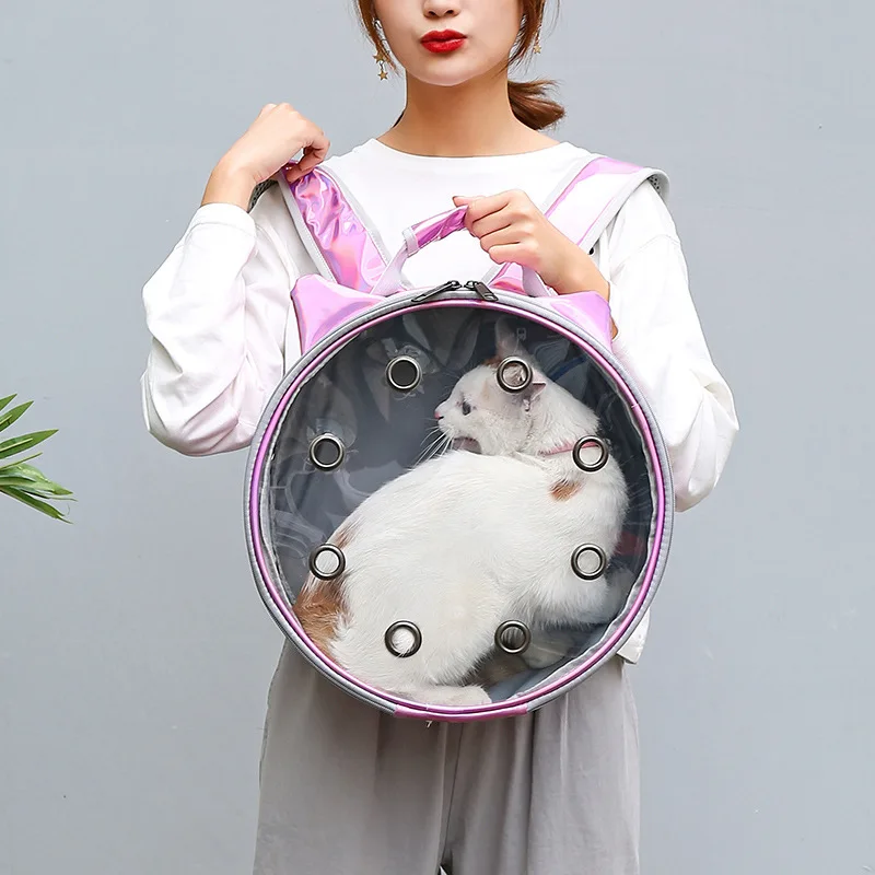 

Прозрачная Сумка-переноска для домашних животных, складной дышащий дорожный рюкзак на плечо в виде капсулы для перевозки кошек и собак