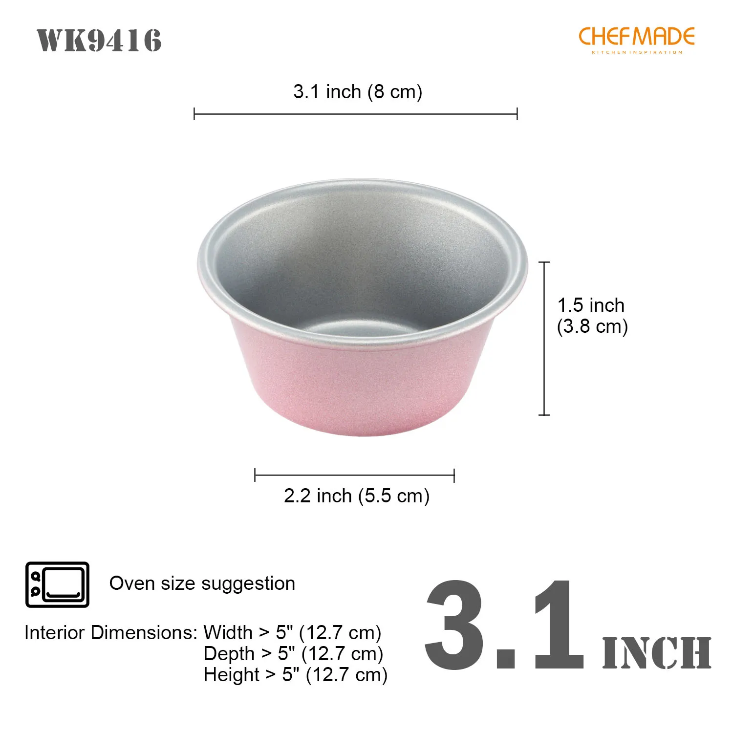 Форма для пудинга 3 дюймовая антипригарная форма желе анодированная торта