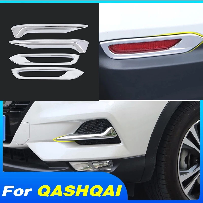 

Chrome Car Front Rear Fog Lamp Frame Trim Decoration for Nissan Qashqai J11 2019 2020 Exterior Accessories