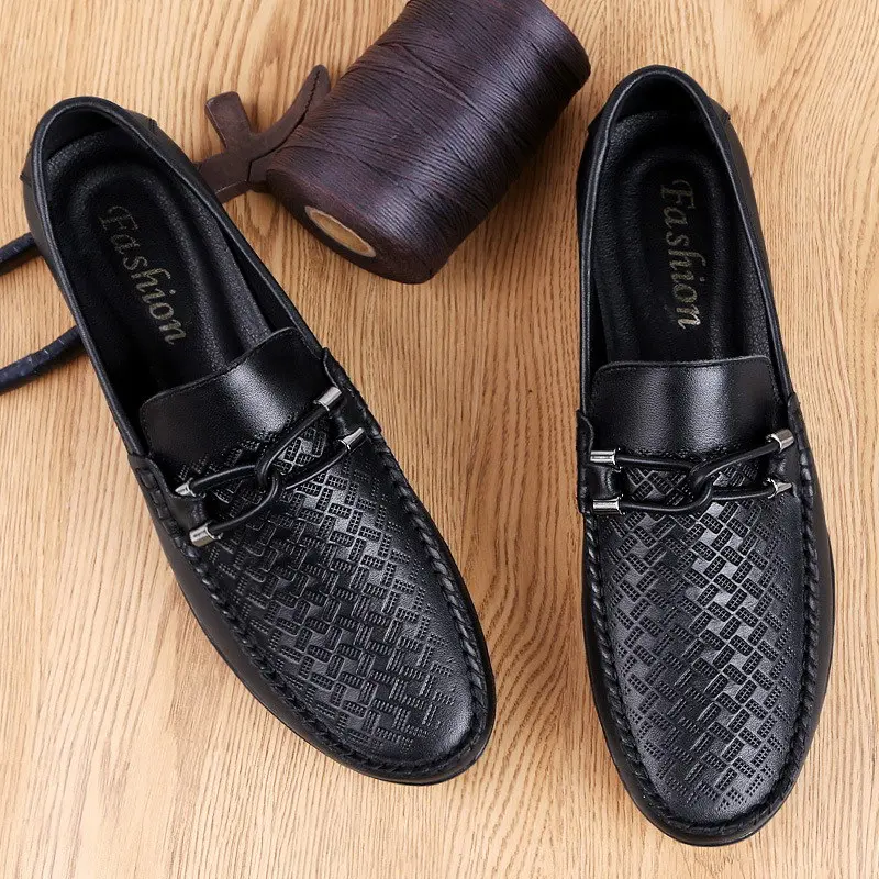 

ERRFC New Arrival Trending Fashion Mens Black Casual Loafer Shoes British Luxury Embroidered Slip On White Spring Driver Zapatos