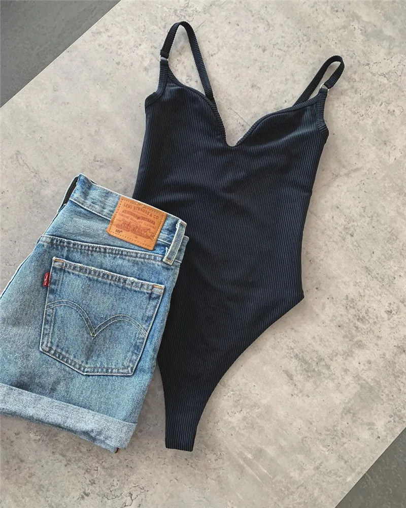 Однотонный слитный купальник Hirigin Женское боди новинка 2020 сексуальный