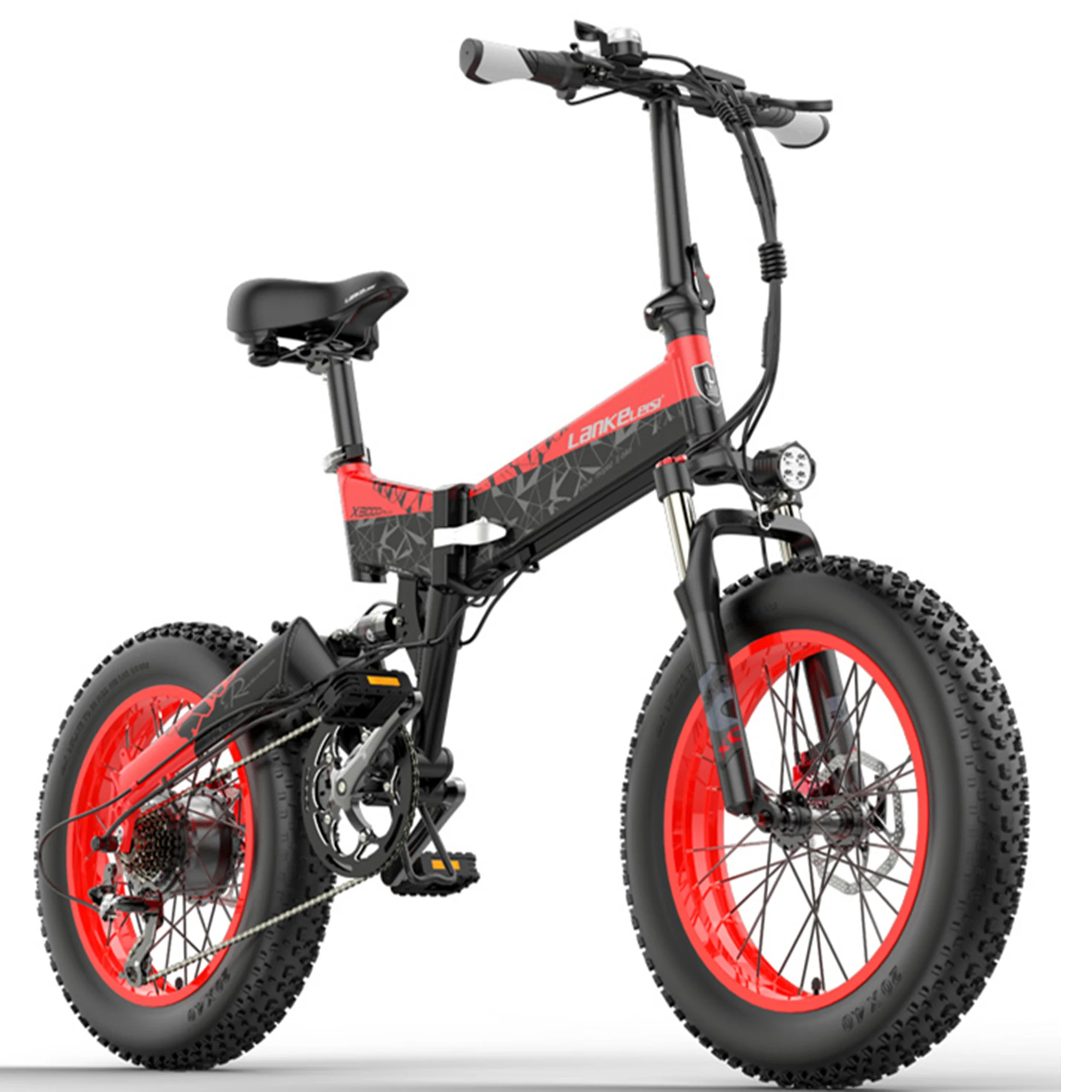 

Lankeleisi Flexible snow electric bicycle 10 . 4A15A48v500w1000w fat tire 20 polegated