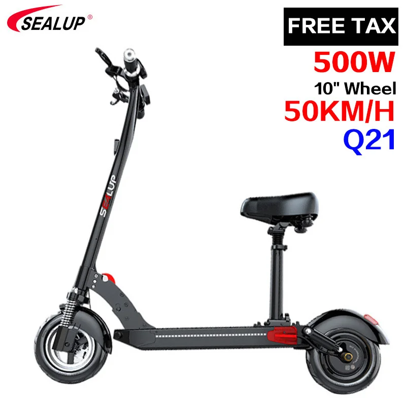 

SEALUP Q2110 электрический скутер с колесами из алюминиевого сплава 500 Вт 48 в 21 Ач 50 км/ч складной электроскутер скейтборд для взрослых Escooter