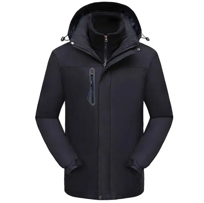 Middle-aged jacket men casual clothes mens jackets Thicken Removable Three in one two piece set  cashmere warm coats b323