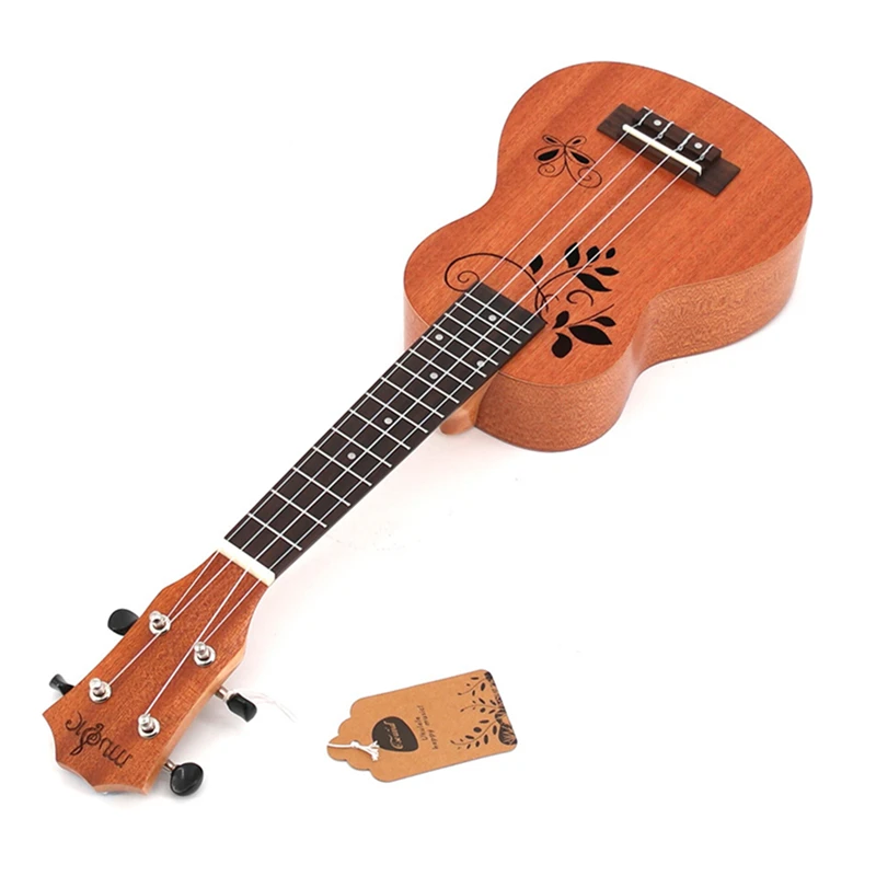 21 дюйм бабочка любовь цветок Сапеле Укулеле из розового дерева Fretboard 4 струны