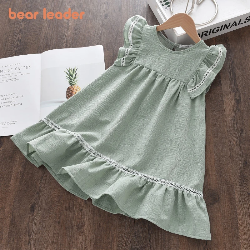 

Bear Leader Summer Casual Dresses For Girls 2021 New Fashion Kids Baby Ruffles Cute Costumes Children Princess Clothes 3-7 Years
