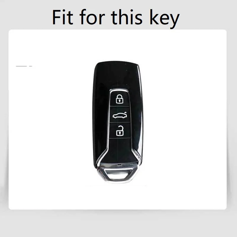 

Genuine Leather Galvanized Alloy Case Key Cover for volkswagen vw touareg 2018 2019 2020 Car Key bag