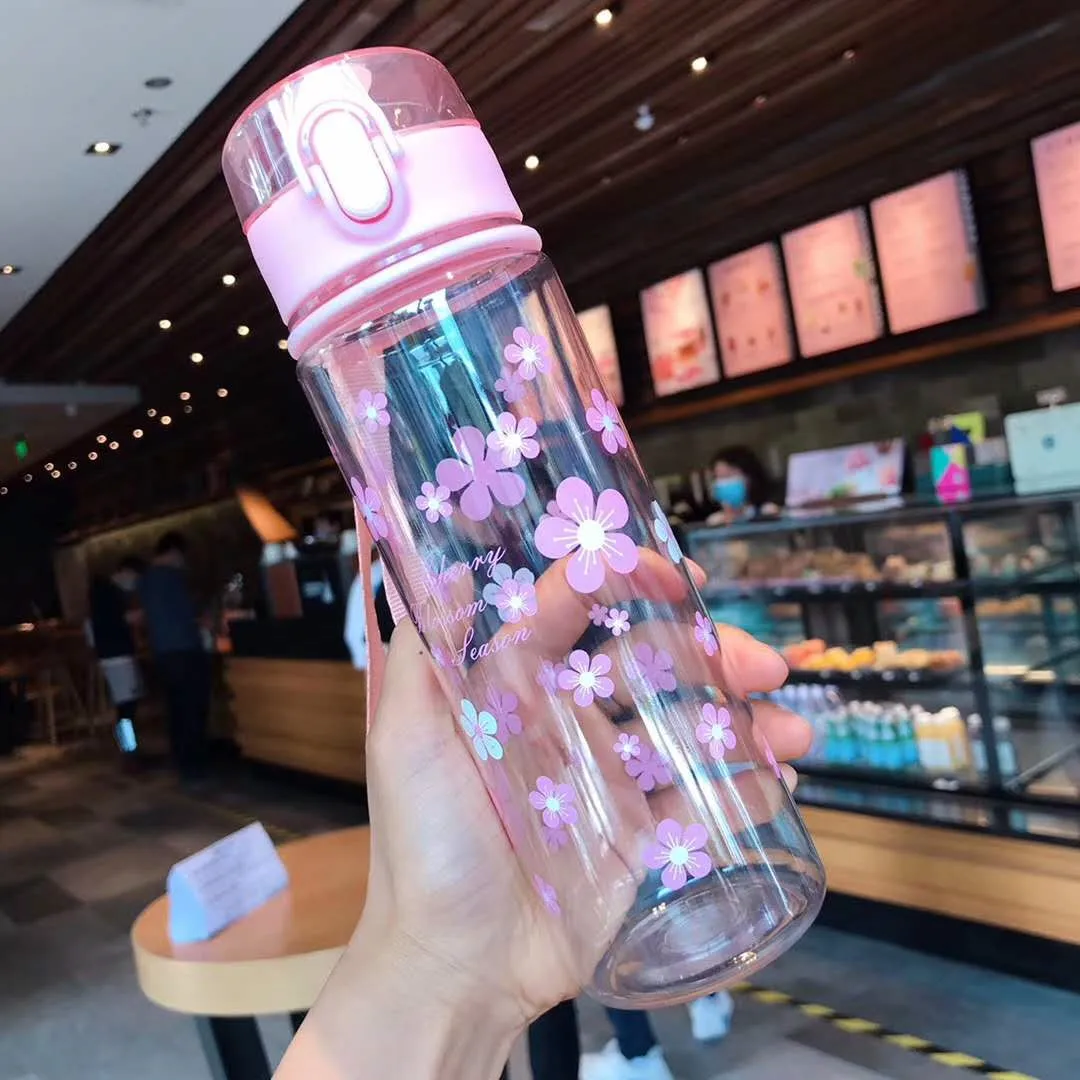 Plastic Direct Drinking Tea Milk Bottle Girl School Water Bo