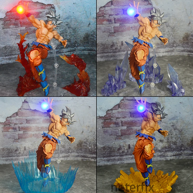Аниме Dragon Ball Z светодиодный светильник Flash Супер Saiyan Goku ПВХ фигурка Коллекционная