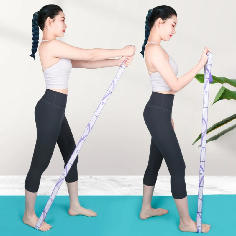 

Yoga Stretch Band Resistance Bands New Elastic Nylon Strap With 8 Loops Latex Latin Dance Band Fitness Tool
