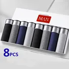 Трусы мужские хлопковые, свободные, большого размера, 8 шт., трусы-боксеры дышащие