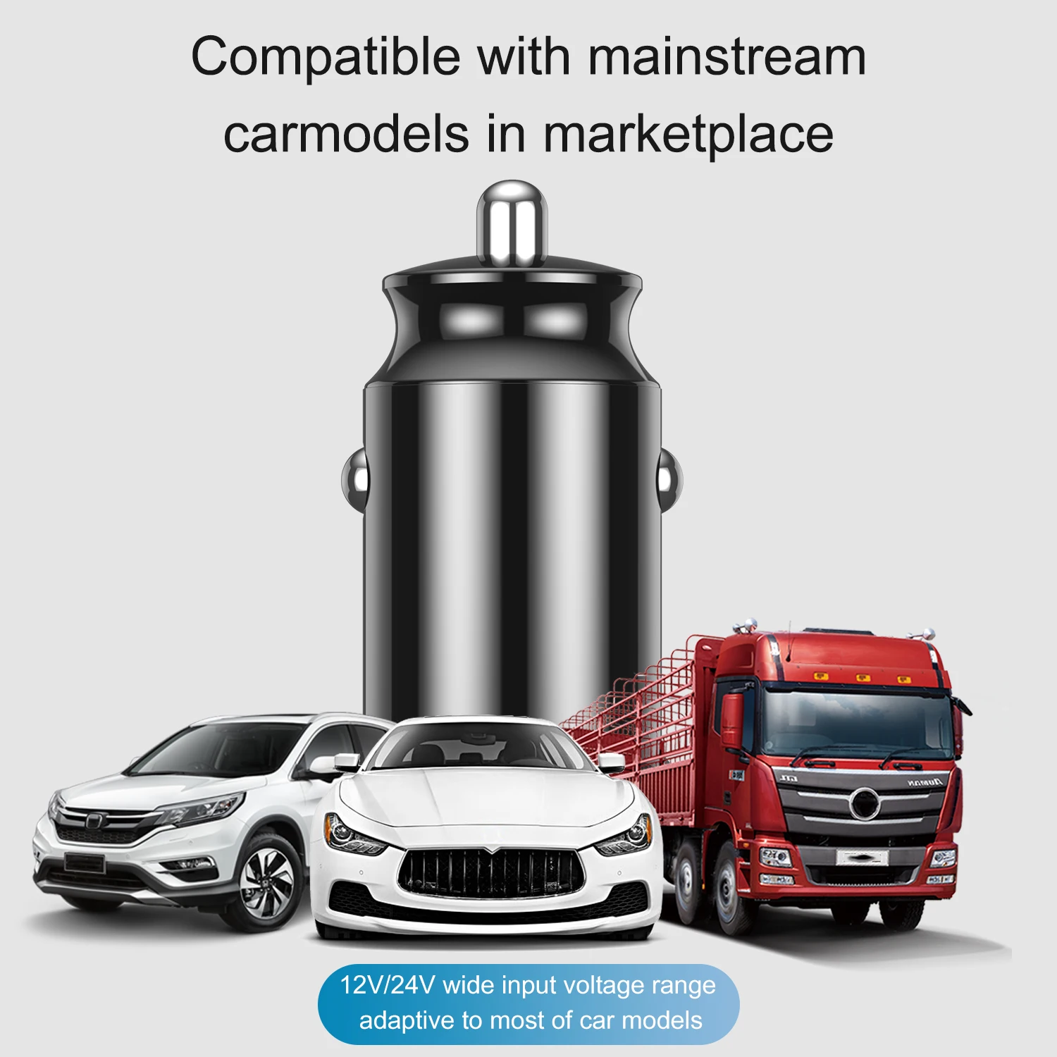 Автомобильное зарядное устройство QC 3 0 с двумя портами USB Быстрая зарядка для